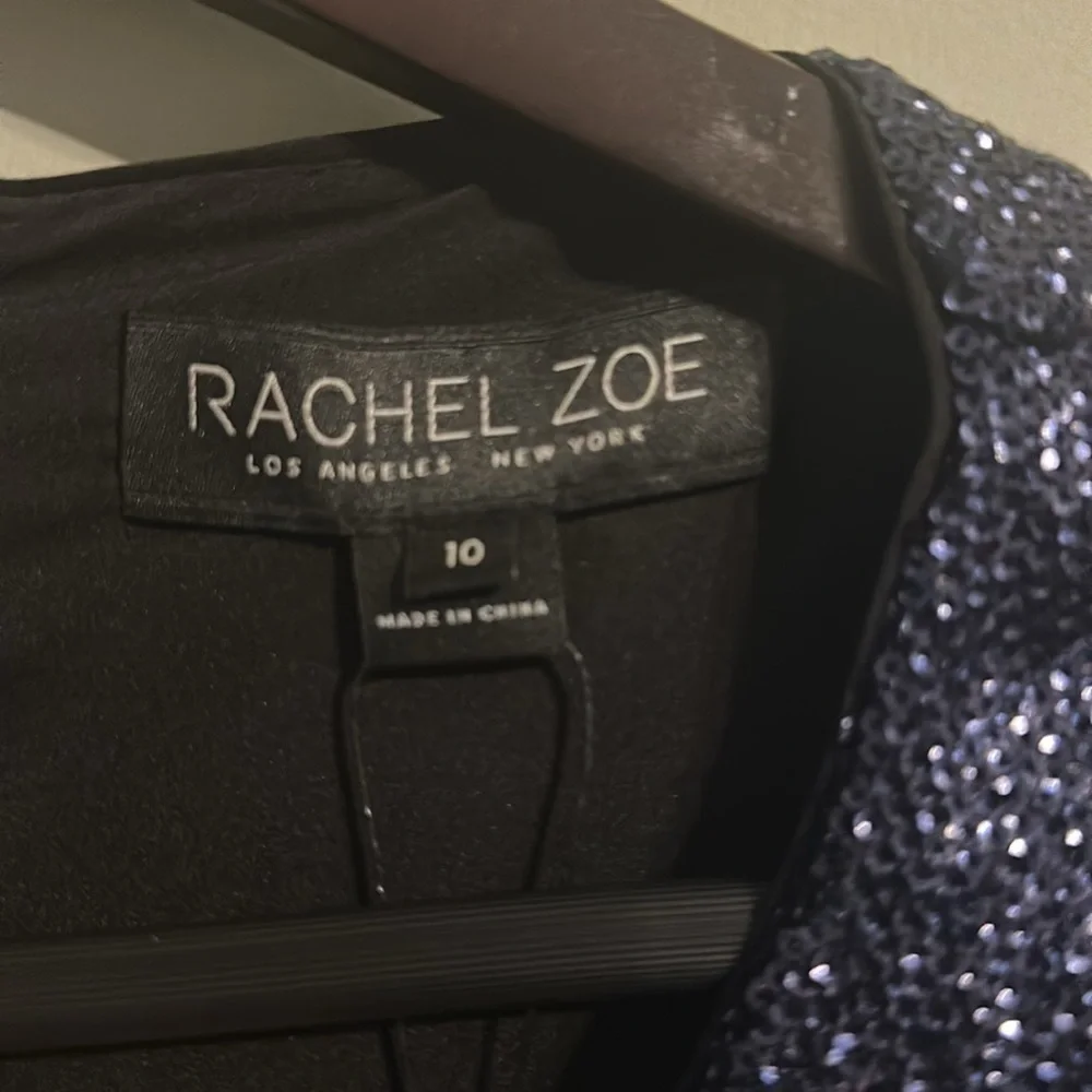 Rachel Zoe Juliette cut out mesh sequined mini dress 10 navy